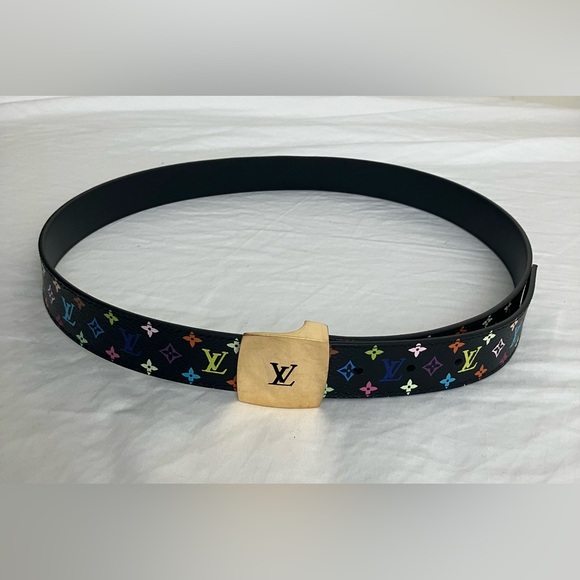Authentic Louis Vuitton Black multicolor belt size 36 - Picture 1 of 5